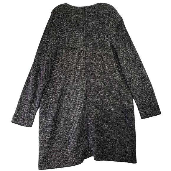 Talbots Cardigan Sweater Womens Plus Size 2X Cotton LS Zip Up Chunky Knit Black - Picture 2 of 7